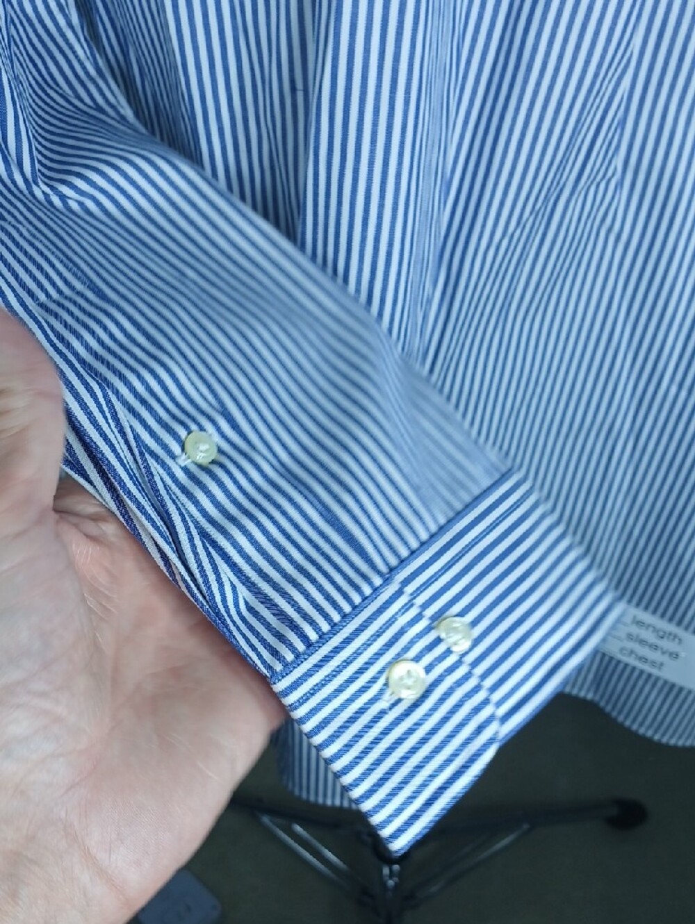 Ralph Lauren Men’s Blue & White Striped cotton Dress Shirt - Picture 9 of 12